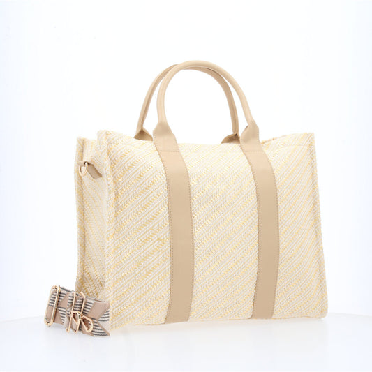 Bolsa Média Alça Transversal Bege