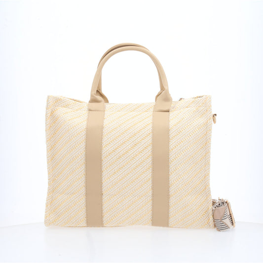 Bolsa Média Alça Transversal Bege