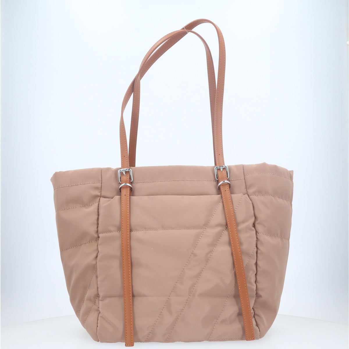 Bolsa Tote Bag Multifuncional em Nylon com Compartimentos Bege