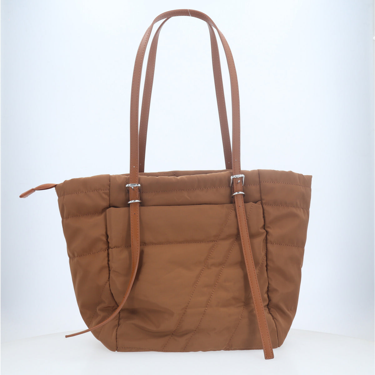 Bolsa Tote Bag Multifuncional em Nylon com Compartimentos Caramelo