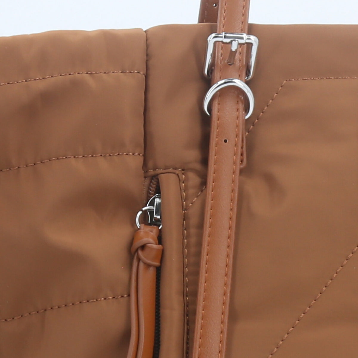 Bolsa Tote Bag Multifuncional em Nylon com Compartimentos Caramelo