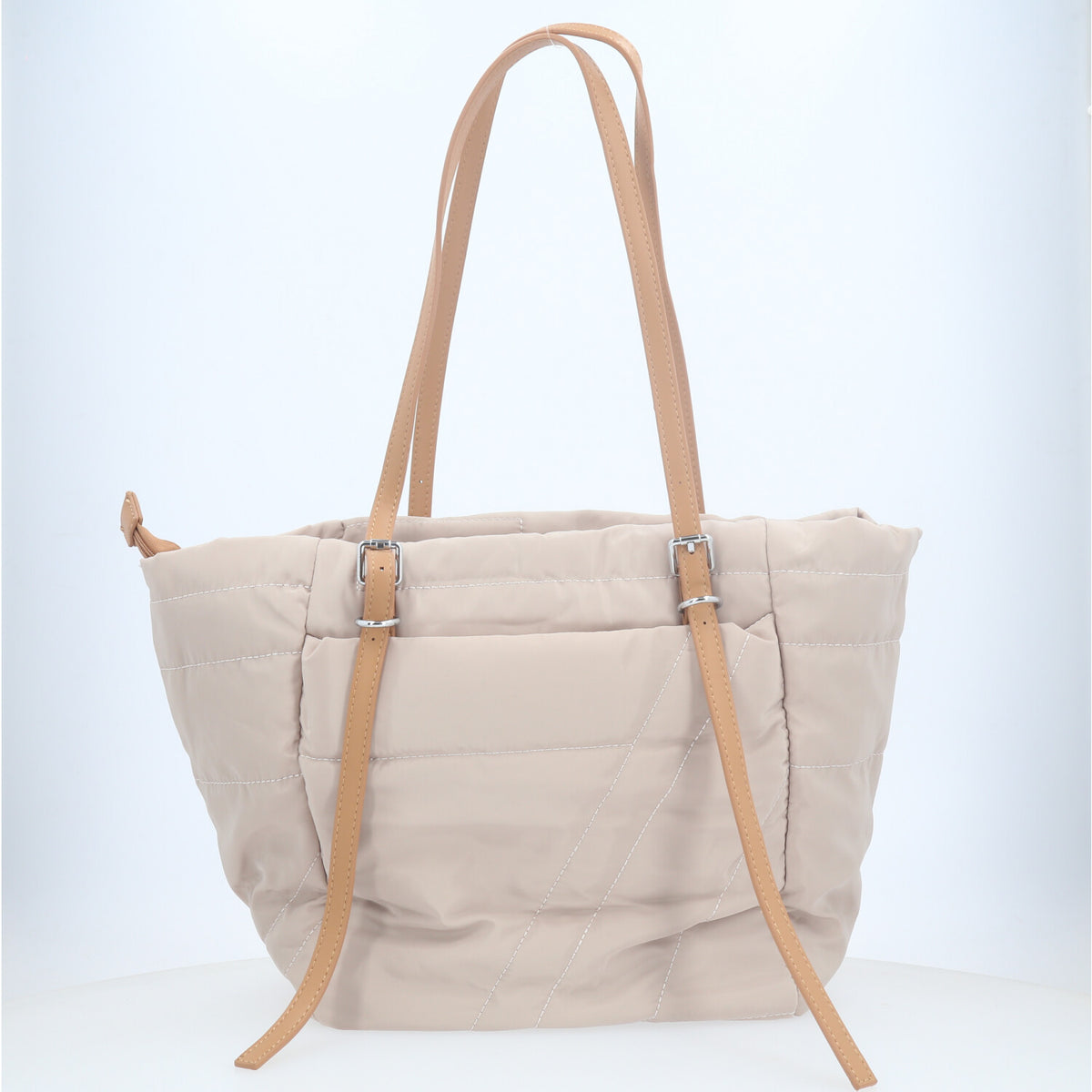 Bolsa Tote Bag Multifuncional em Nylon com Compartimentos Marfim