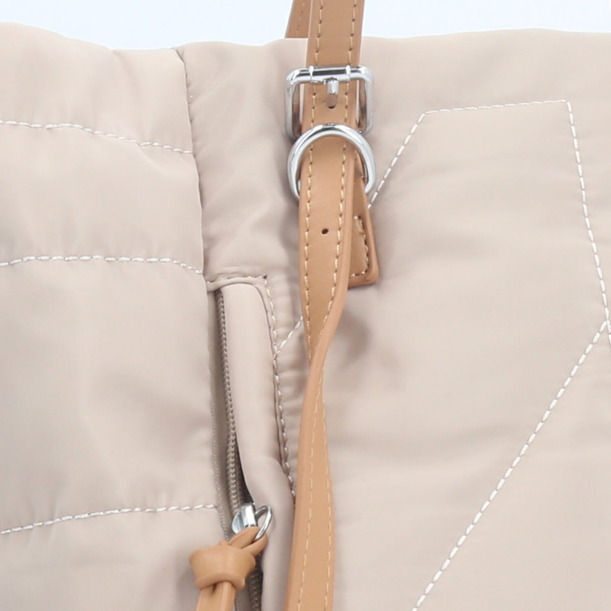 Bolsa Tote Bag Multifuncional em Nylon com Compartimentos Marfim