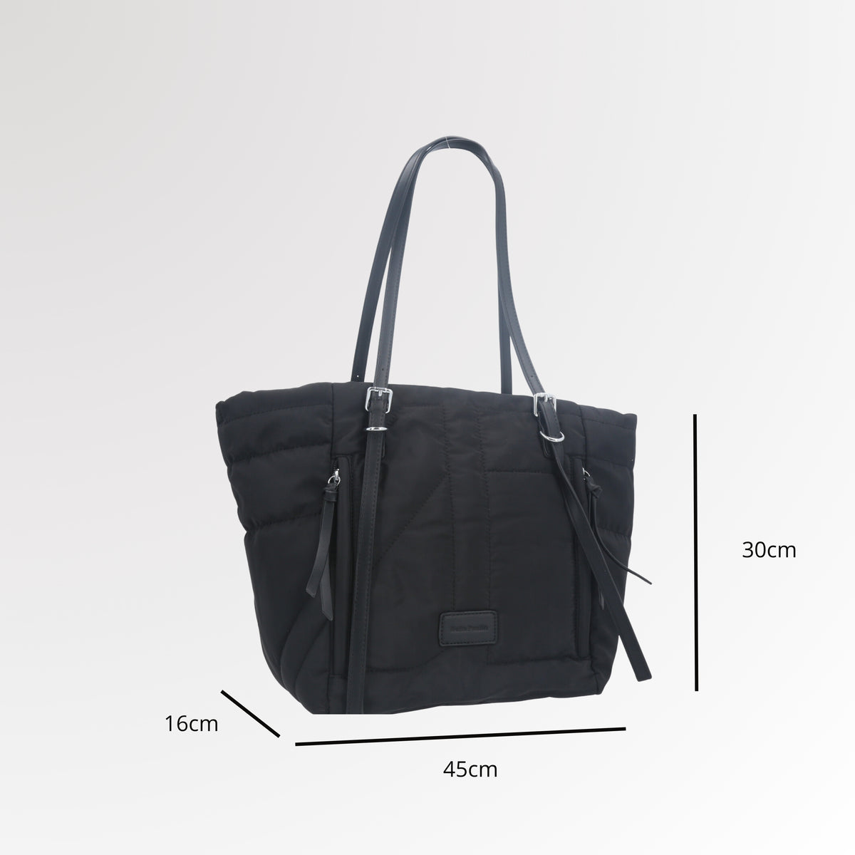 Bolsa Tote Bag Multifuncional em Nylon com Compartimentos Preto