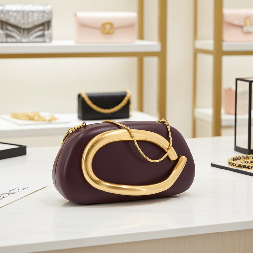 Bolsa Clutch Festa Marrom