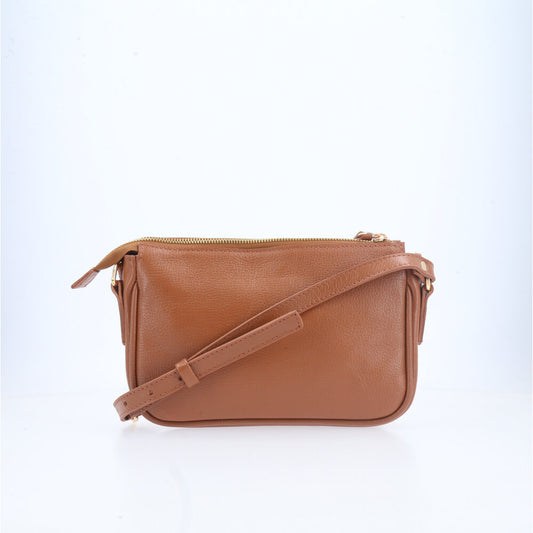 Bolsa Feminina Transversal em Couro Caramelo