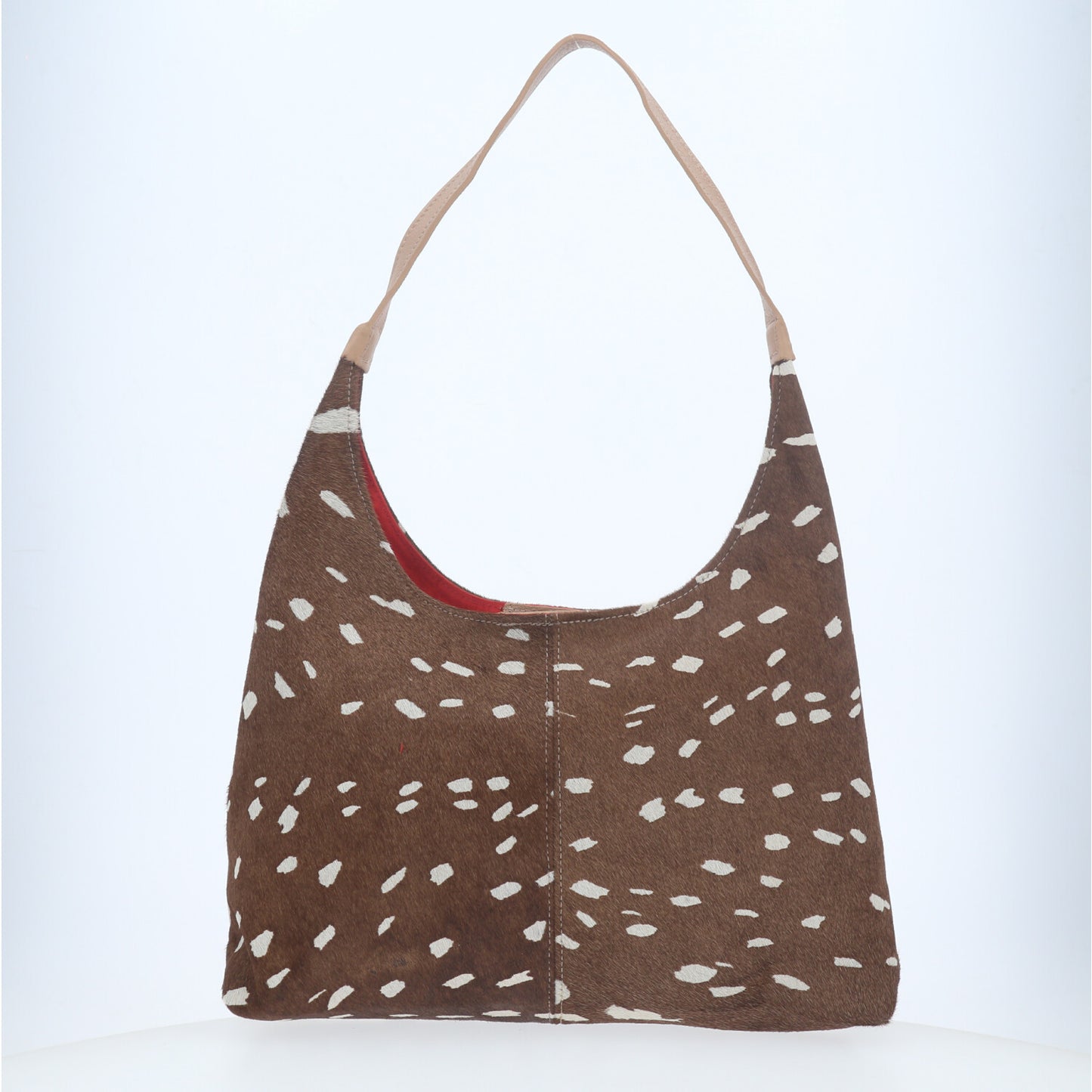 Bolsa Hobo em Couro Estilo Animal Print Caqui