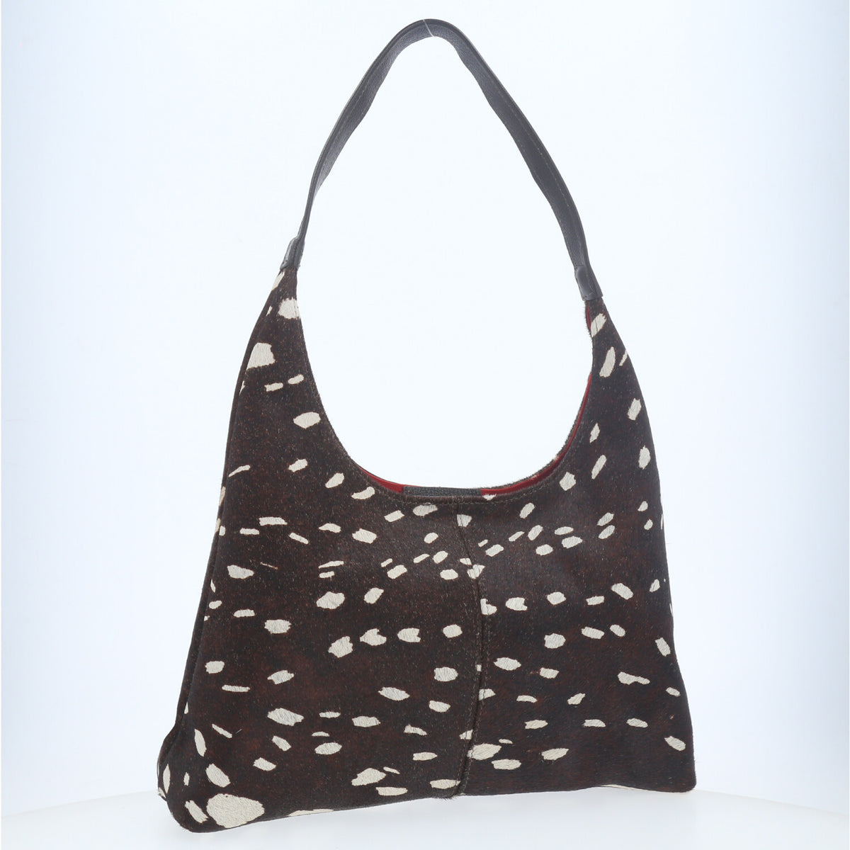 Bolsa Hobo em Couro Estilo Animal Print Marrom escuro