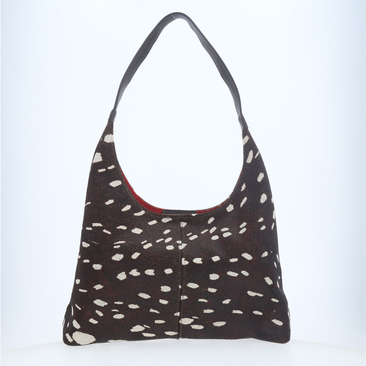 Bolsa Hobo em Couro Estilo Animal Print Marrom escuro