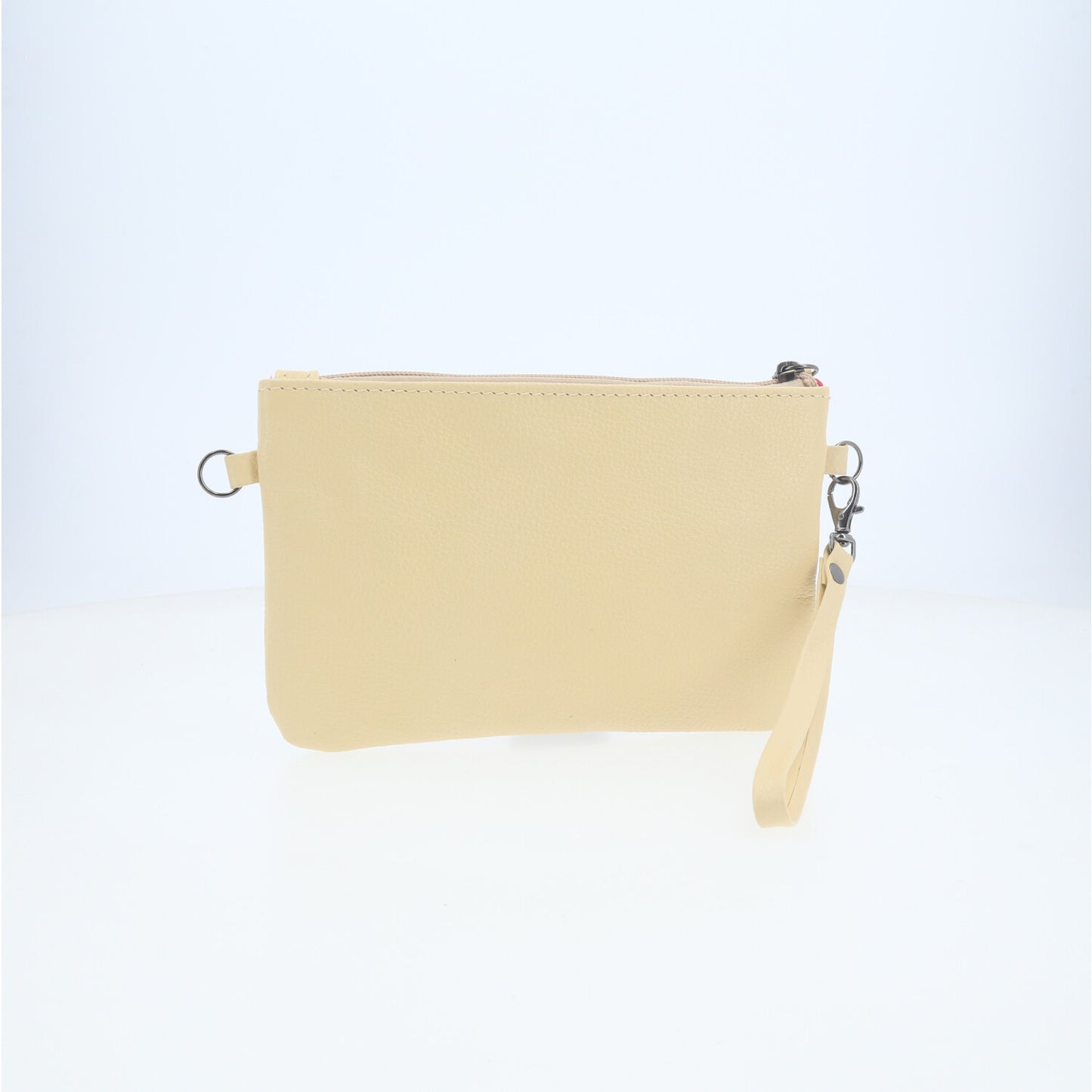 Bolsa Transversal em Couro que Converte em Carteira Amarelo