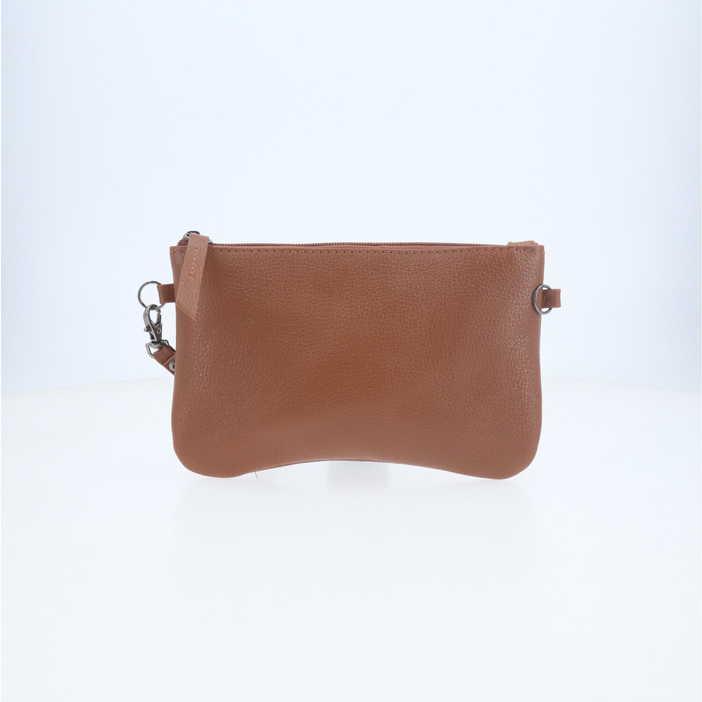 Bolsa Transversal em Couro que Converte em Carteira Caramelo