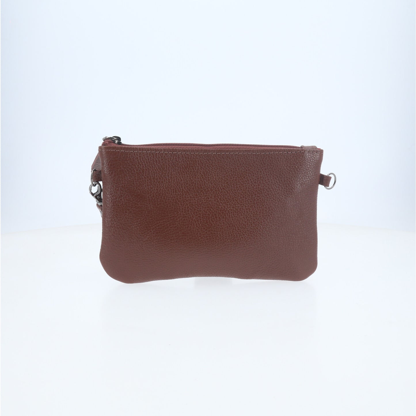 Bolsa Transversal em Couro que Converte em Carteira Marrom