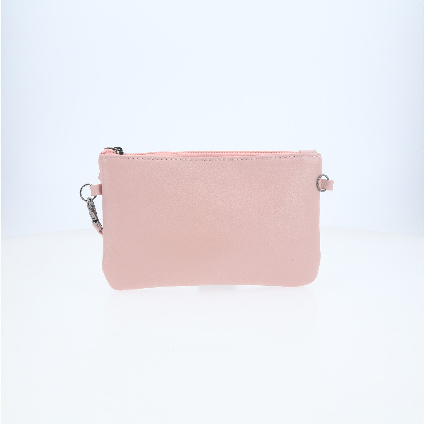 Bolsa Transversal em Couro que Converte em Carteira Rosa claro