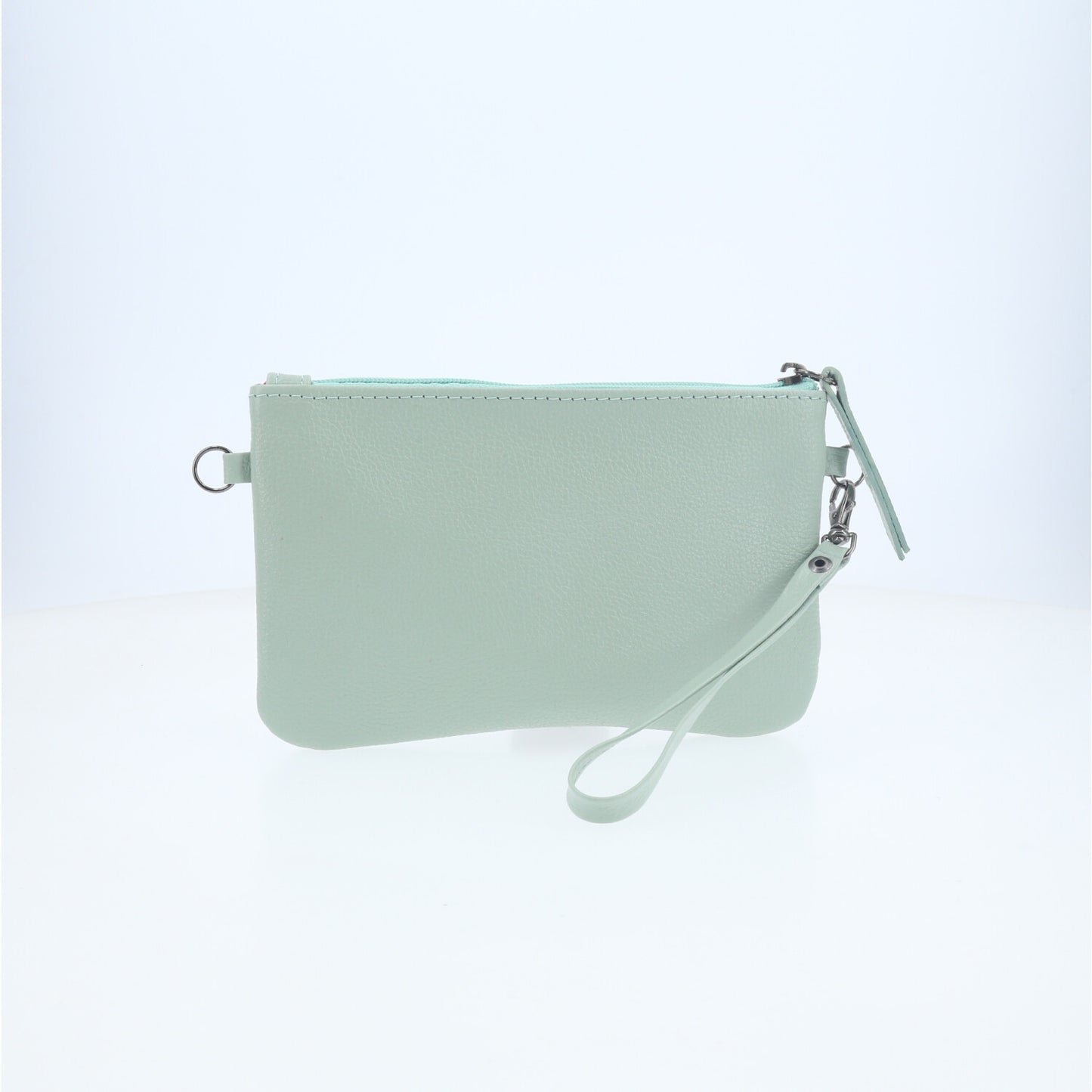 Bolsa Transversal em Couro que Converte em Carteira Verde claro