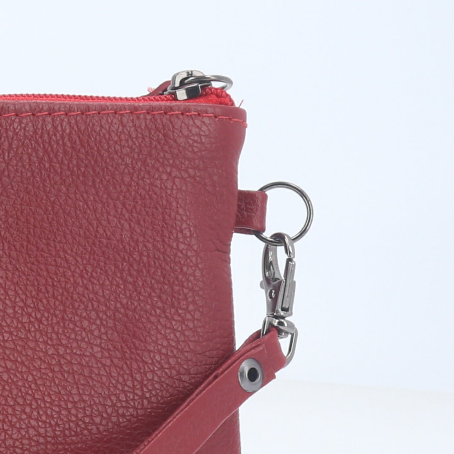 Bolsa Transversal em Couro que Converte em Carteira Vermelho