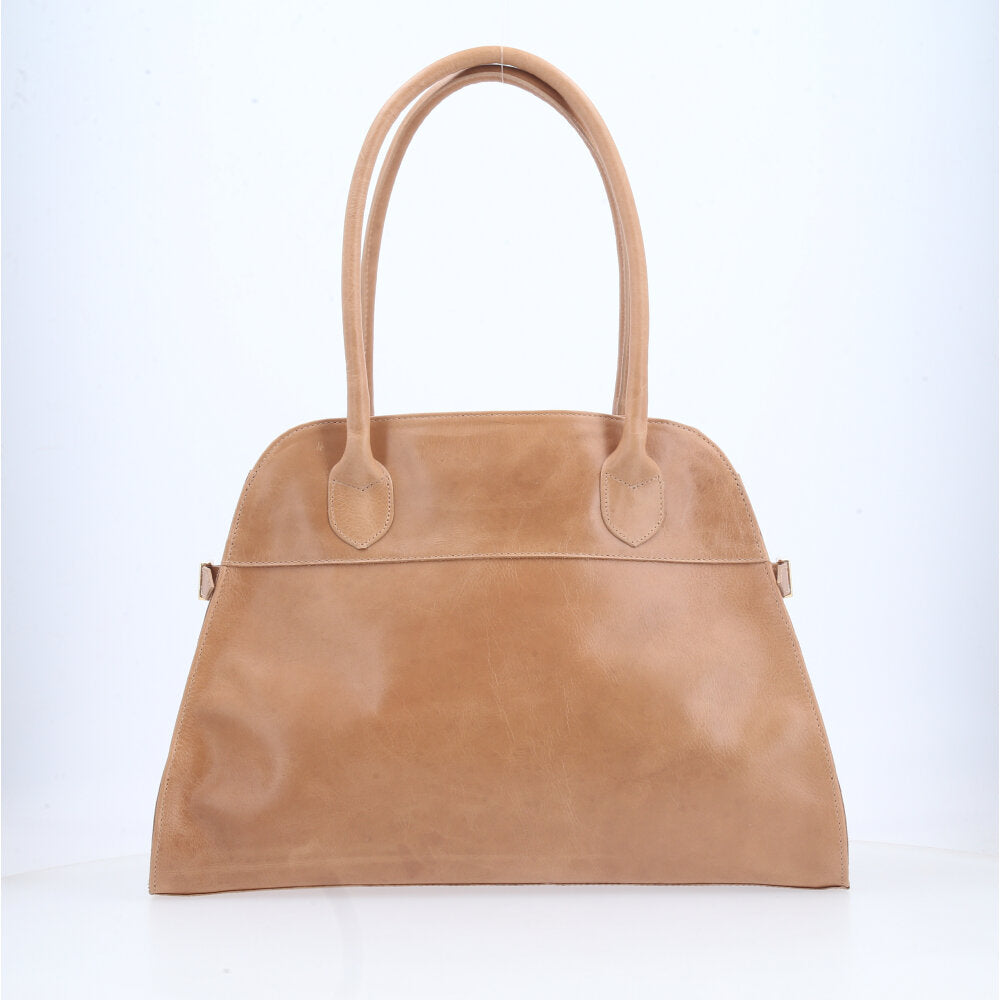 Bolsa Feminina de Couro Elegante com Alça de Ombro Bege