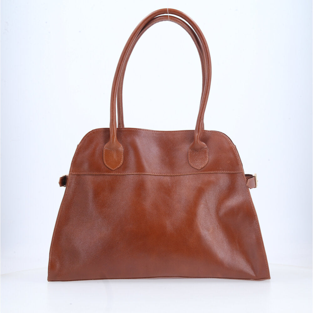 Bolsa Feminina de Couro Elegante com Alça de Ombro Caramelo