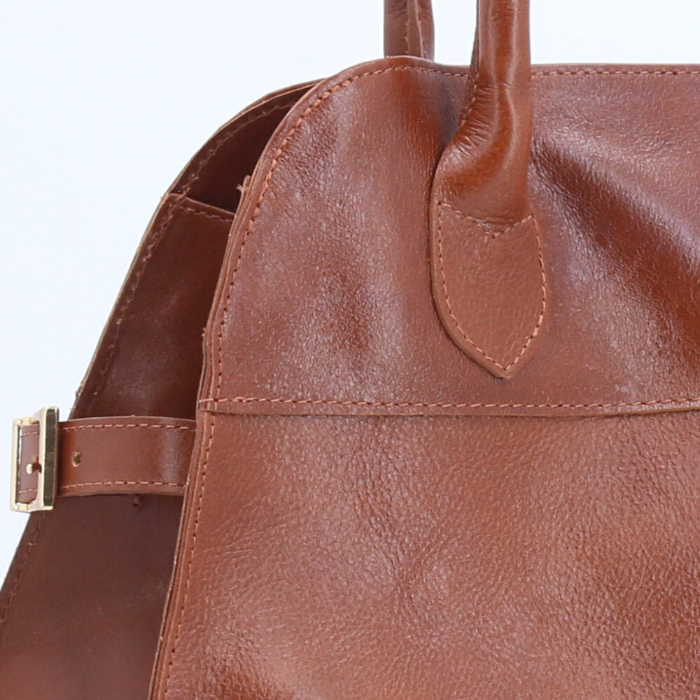 Bolsa Feminina de Couro Elegante com Alça de Ombro Caramelo
