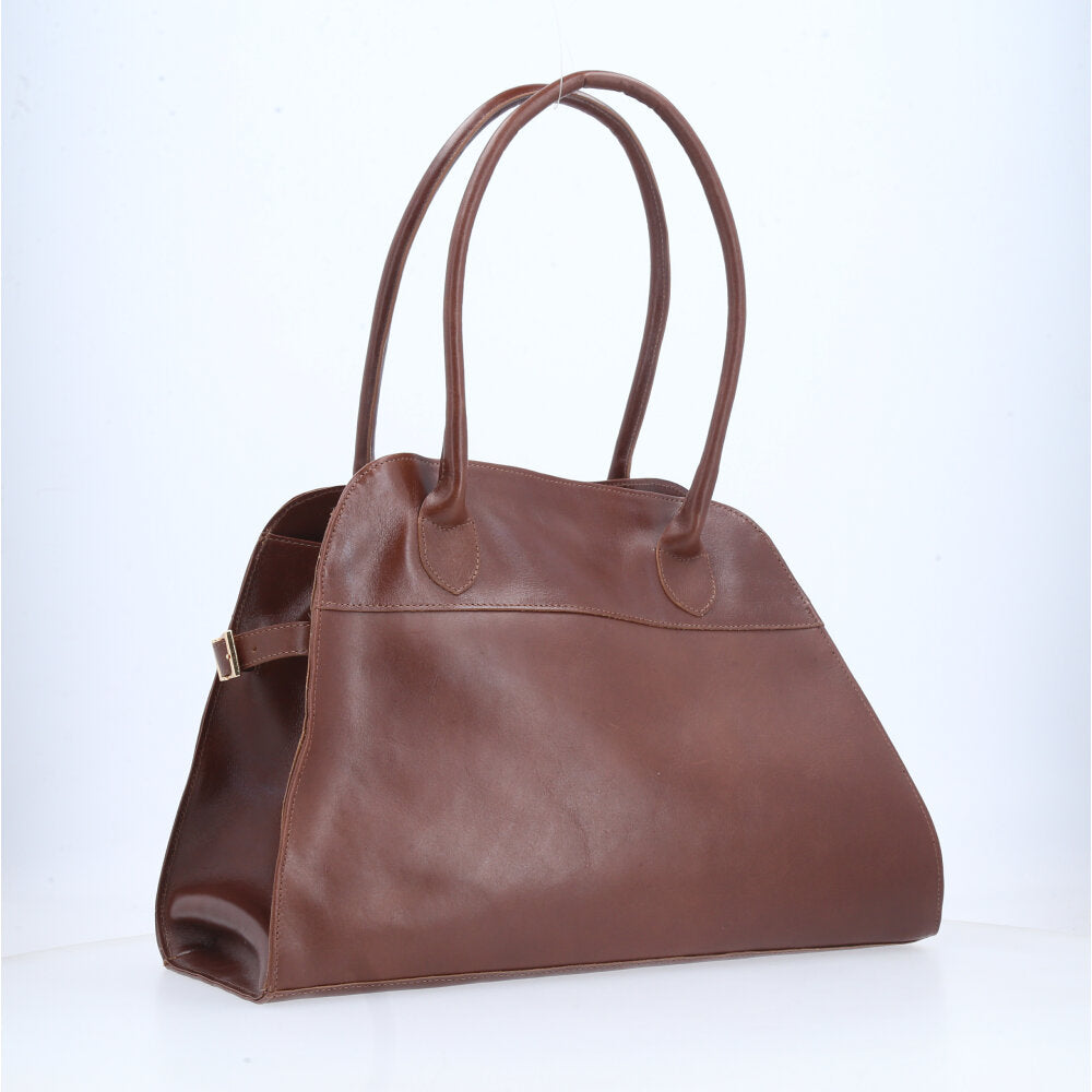 Bolsa Feminina de Couro Elegante com Alça de Ombro Marrom