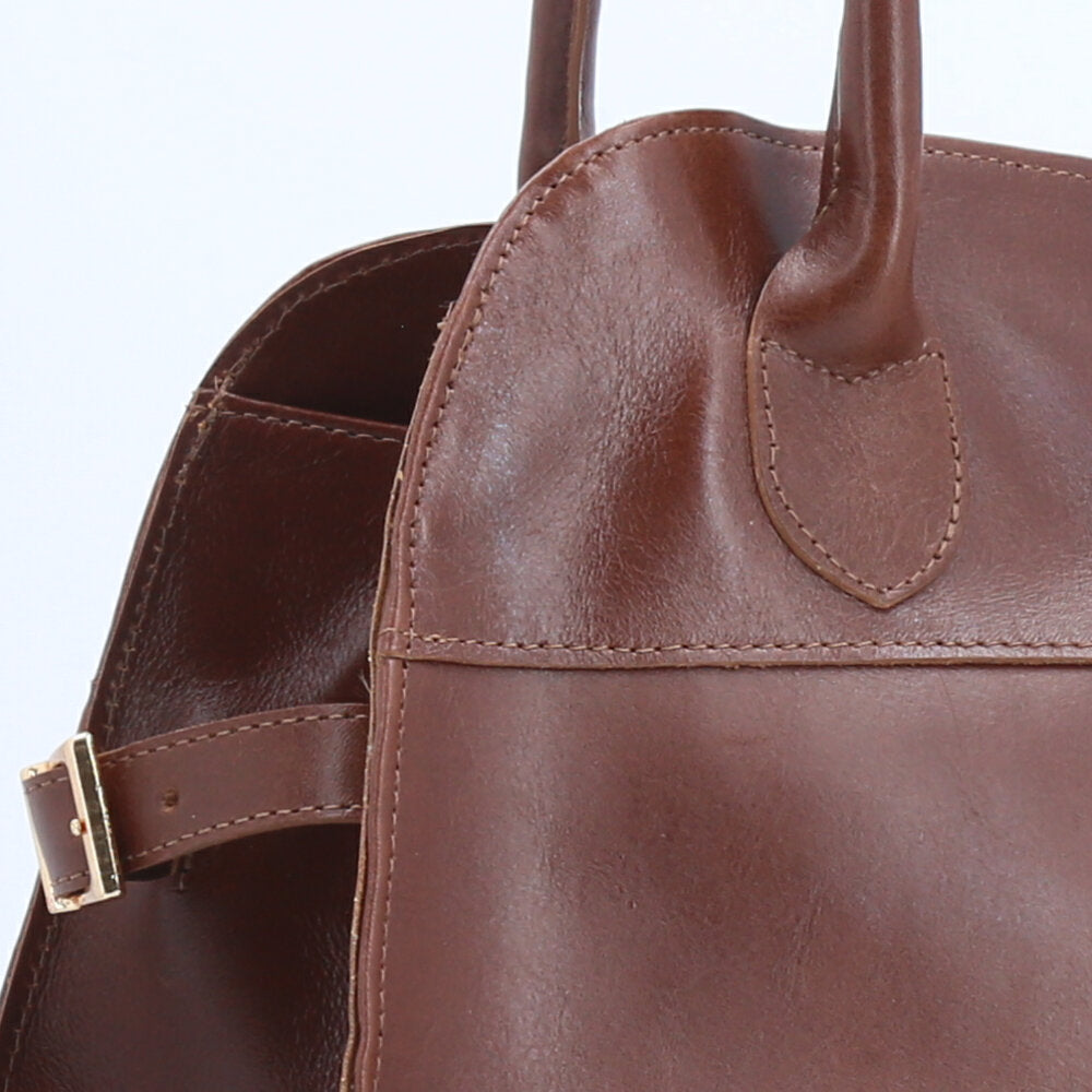 Bolsa Feminina de Couro Elegante com Alça de Ombro Marrom