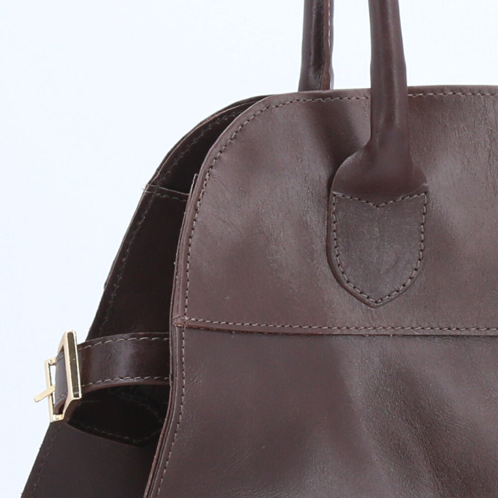 Bolsa Feminina de Couro Elegante com Alça de Ombro Marrom escuro