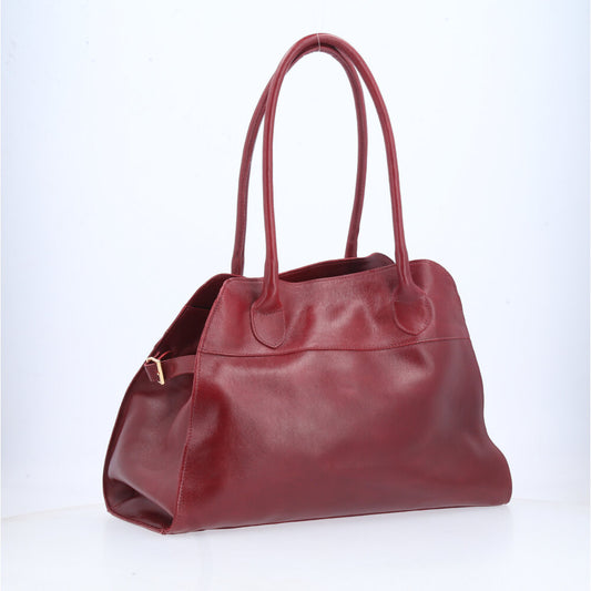Bolsa Feminina de Couro Elegante com Alça de Ombro Vinho