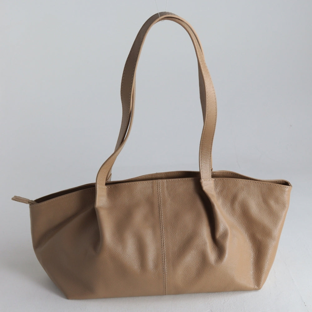 Bolsa de Ombro Feminina em Couro Bege