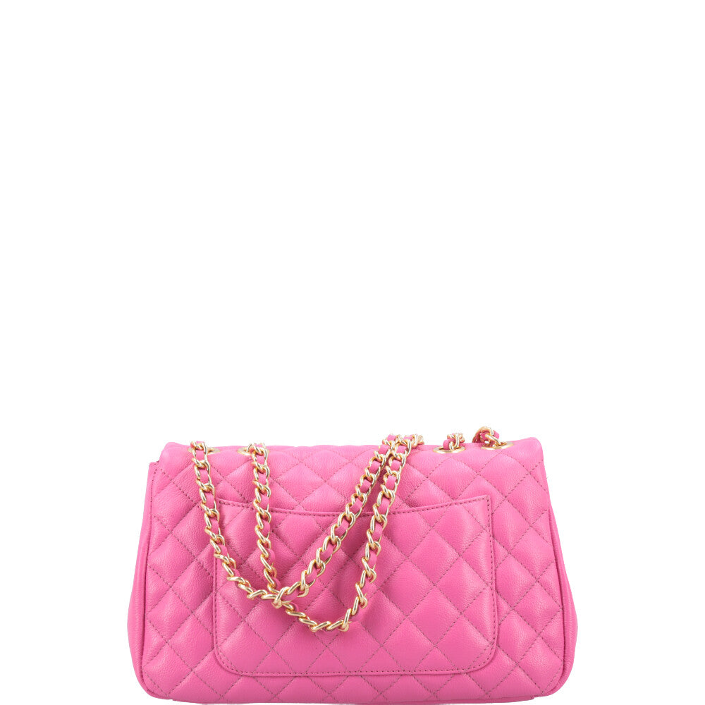 Bolsa Feminina Média Transversal Em Couro Legítimo Matelassê Pink