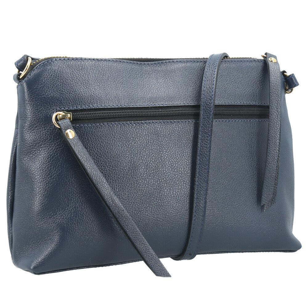 Bolsa Crossbody em Couro Azul escuro