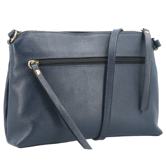 Bolsa Crossbody em Couro Azul escuro