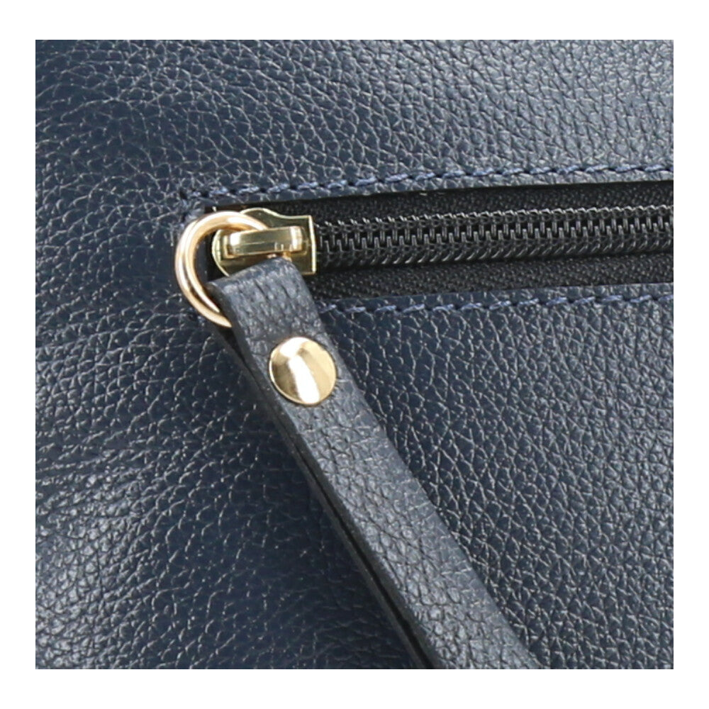 Bolsa Crossbody em Couro Azul escuro