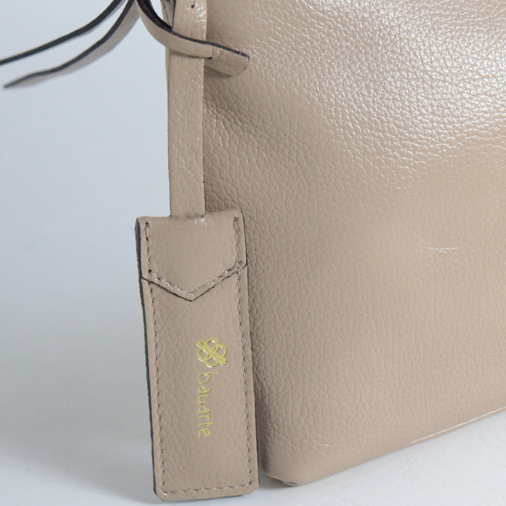 Bolsa Crossbody em Couro Bege