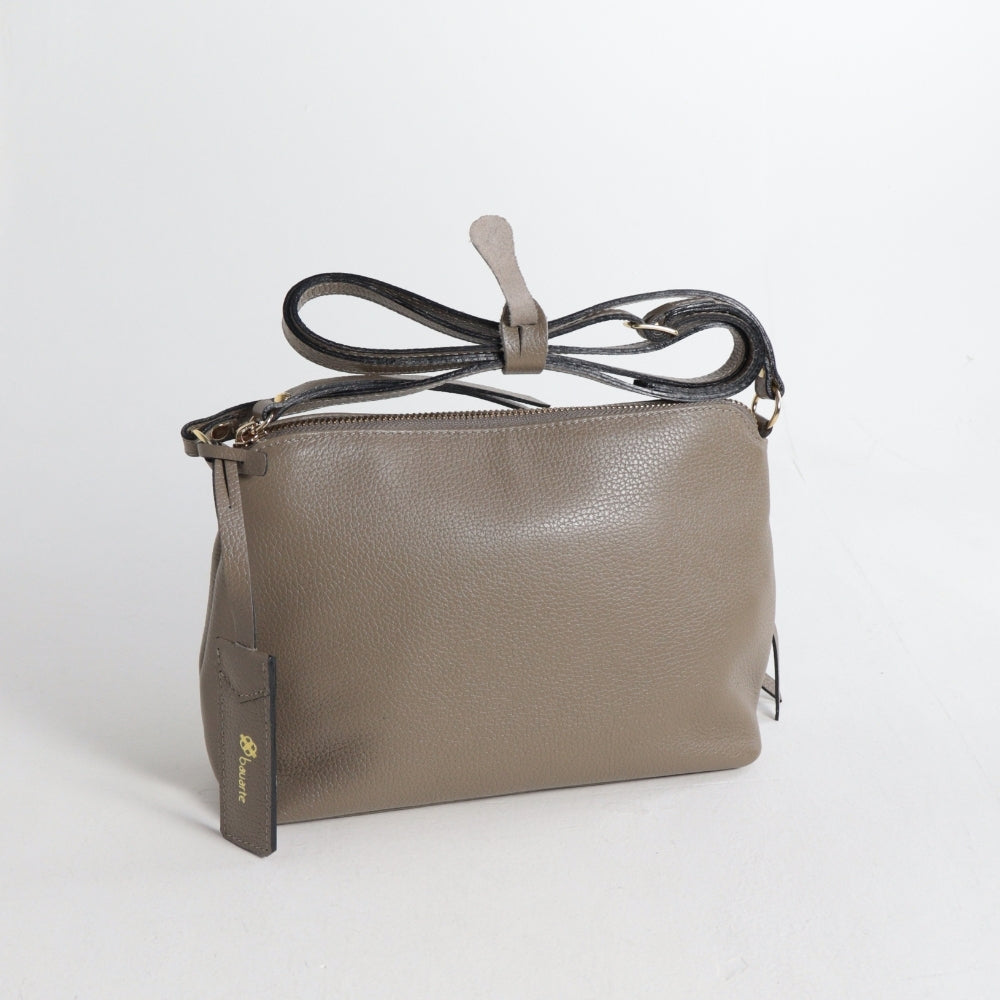 Bolsa Crossbody em Couro Caqui