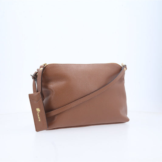 Bolsa Crossbody em Couro Caramelo
