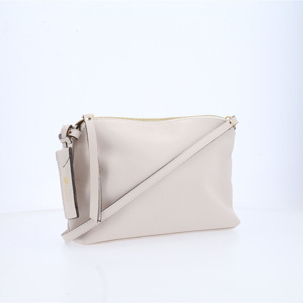 Bolsa Crossbody em Couro Marfim