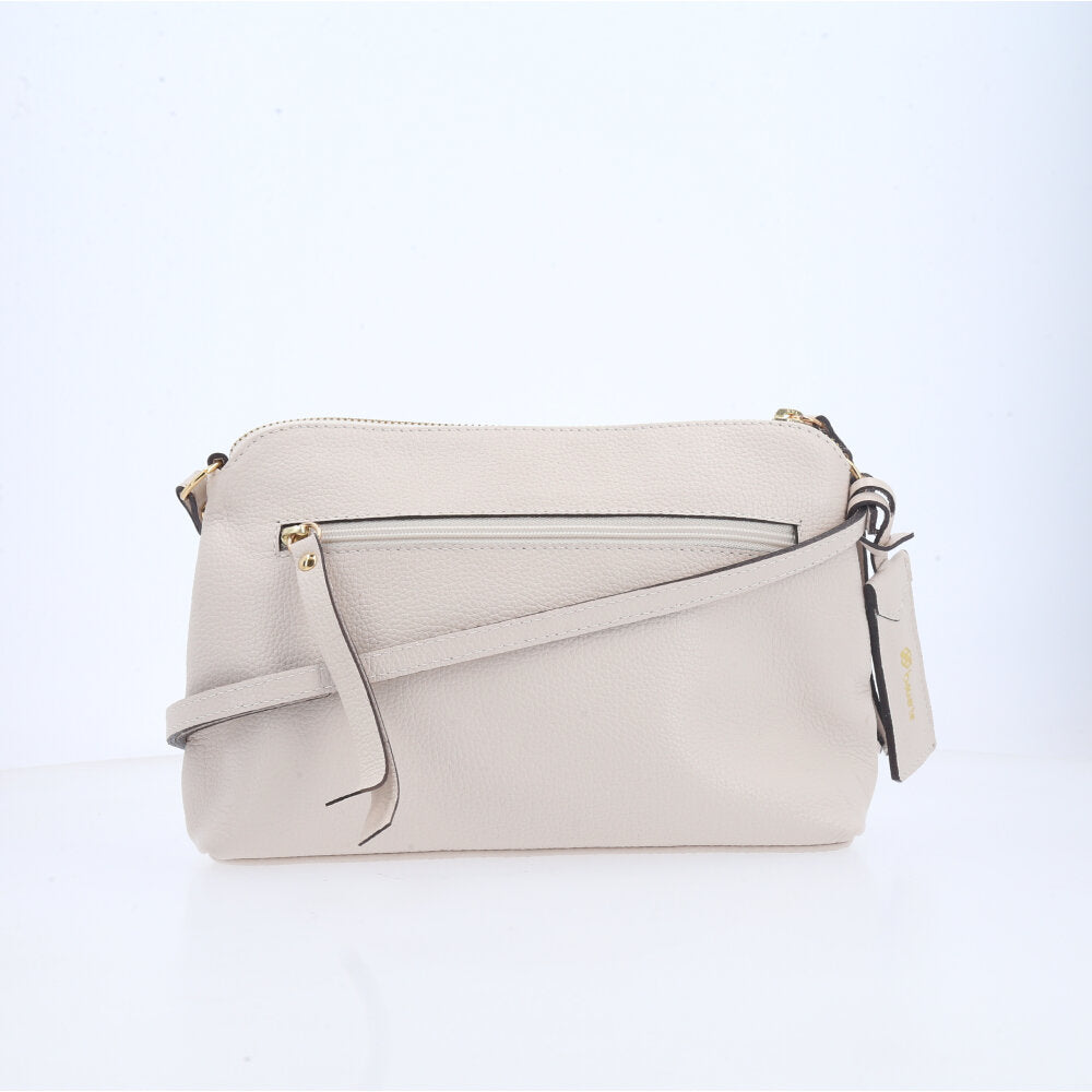 Bolsa Crossbody em Couro Marfim