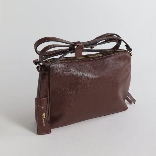 Bolsa Crossbody em Couro Marrom
