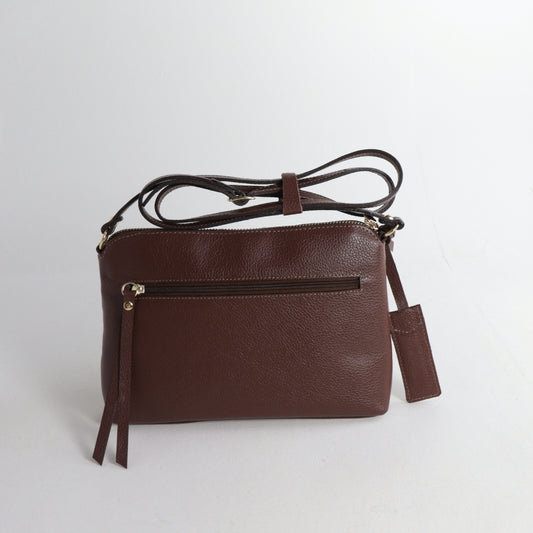 Bolsa Crossbody em Couro Marrom