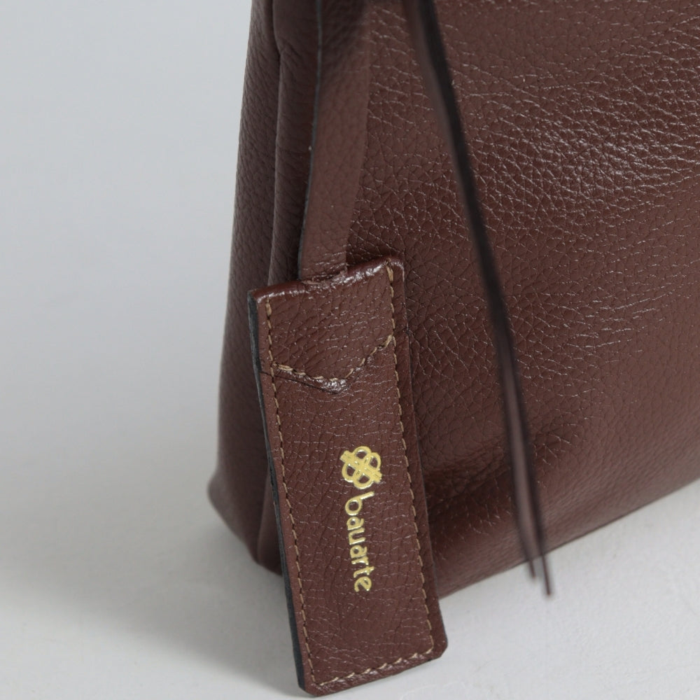 Bolsa Crossbody em Couro Marrom
