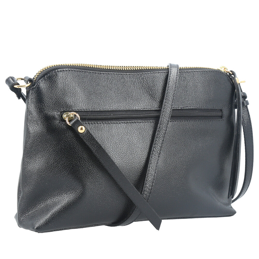 Bolsa Crossbody em Couro Preto