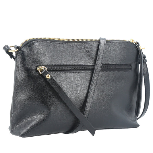 Bolsa Crossbody em Couro Preto