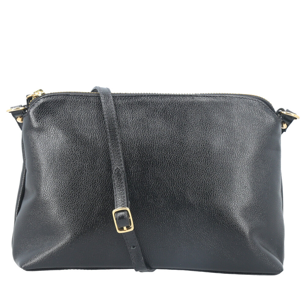 Bolsa Crossbody em Couro Preto