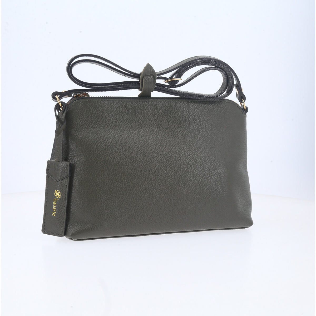 Bolsa Crossbody em Couro Verde escuro