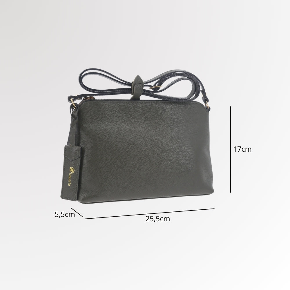 Bolsa Crossbody em Couro Verde escuro
