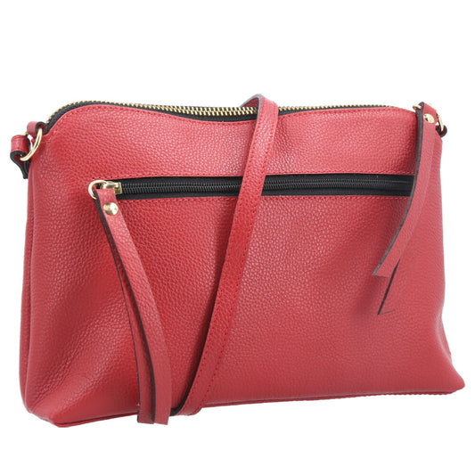 Bolsa Crossbody em Couro Vermelho