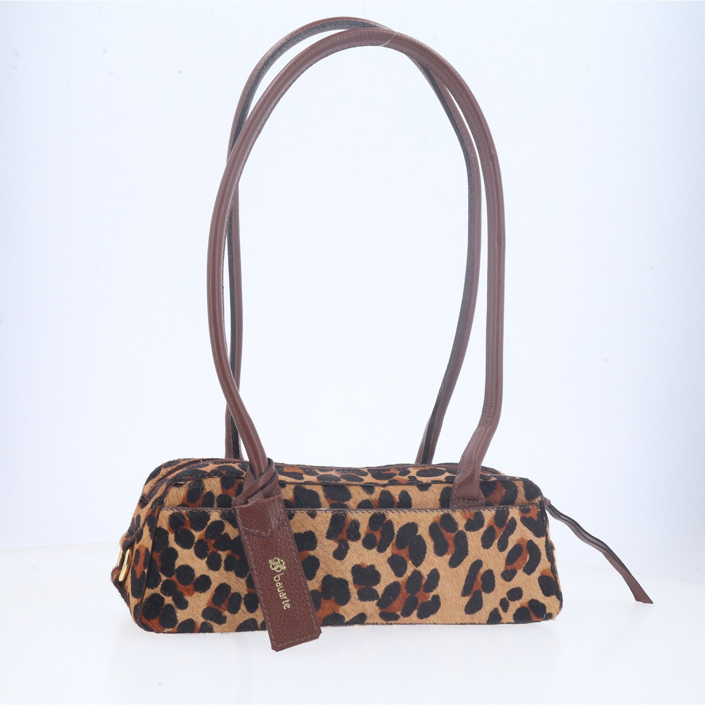 Bolsa Wishin Pampa em Couro com Estampa Animal Print Marrom