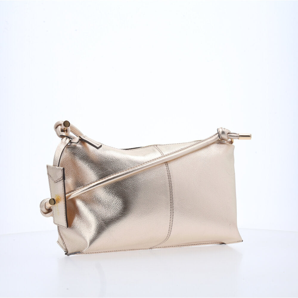 Bolsa Transversal Metalizada Ouro claro