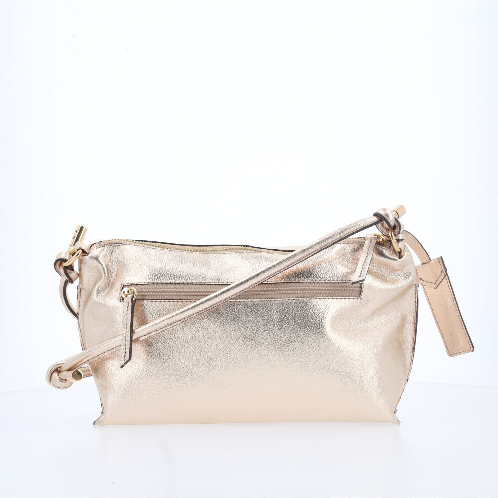 Bolsa Transversal Metalizada Ouro claro