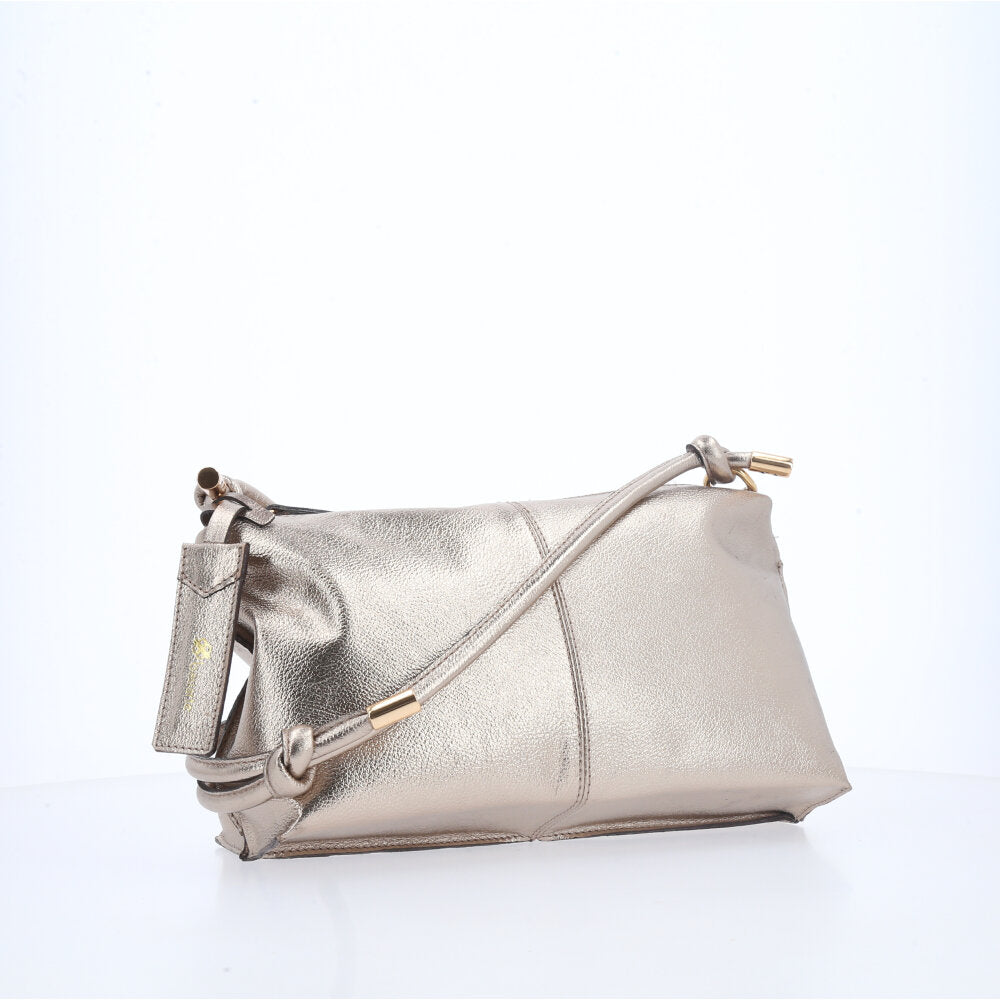 Bolsa Transversal Metalizada Prata velha