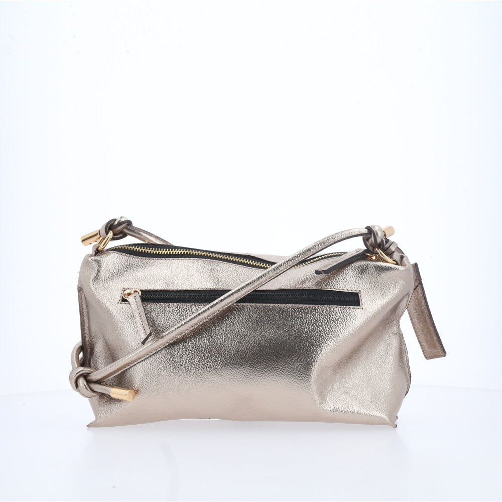 Bolsa Transversal Metalizada Prata velha